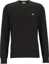 Lacoste trui katoen O-hals - gebreide heren trui - zwart -  Maat: 3XL
