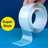 Dubbelzijdige tape - Transparant - Gekko tape - Magic Tape – Nano Tape – Montage Tape - Herbruikbaar - Afwasbaar - 1 meter