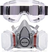 NASUM M401 Adembeschermingsmasker - herbruikbaar - met filter en veiligheidsbril - stofbescherming, gasbescherming - voor schilderen, werken, knutselen, slijpen