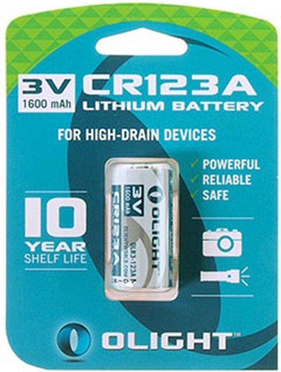 Olight CR123A Lithium battery 3V 1600mAh