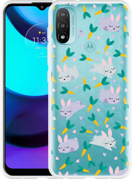 Motorola Moto E20 Hoesje Funny Rabbit - Designed by Cazy | bol.com