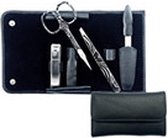 Luxurious 4-piece Manicure In Black 4 Leather Black Case