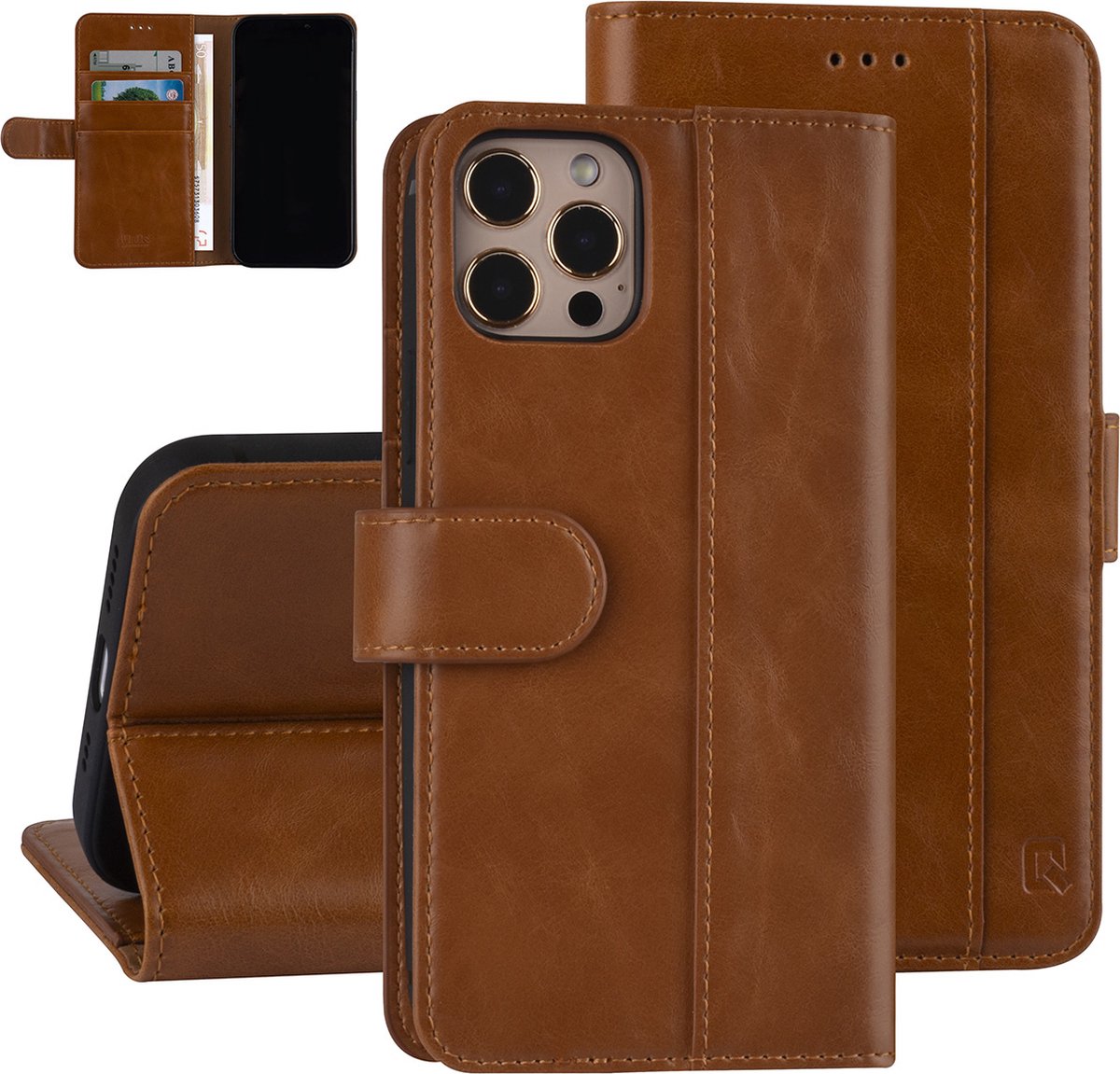 UNIQ Accessory iPhone 12 - 12 Pro Book Case hoesje - Bruin - PU leather