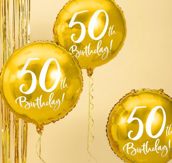 Ballon aluminium 50 ans anniversaire or - 50e anniversaire - anniversaire - 45cm.