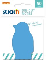 Sticky pinguïn notes - 70 x 40mm, blauw, 50 memoblaadjes