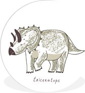 WallCircle - Wandcirkel ⌀ 30 - Kinderkamer - Triceratops - Dinosaurus - Jongens - Meisjes - Kids - Ronde schilderijen woonkamer - Wandbord rond - Muurdecoratie cirkel - Kamer decoratie binnen - Wanddecoratie muurcirkel - Woonaccessoires