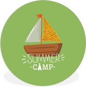 WallCircle - Tableau - Bateau Summer Xxl - Multicolore - 120 X 120 Cm