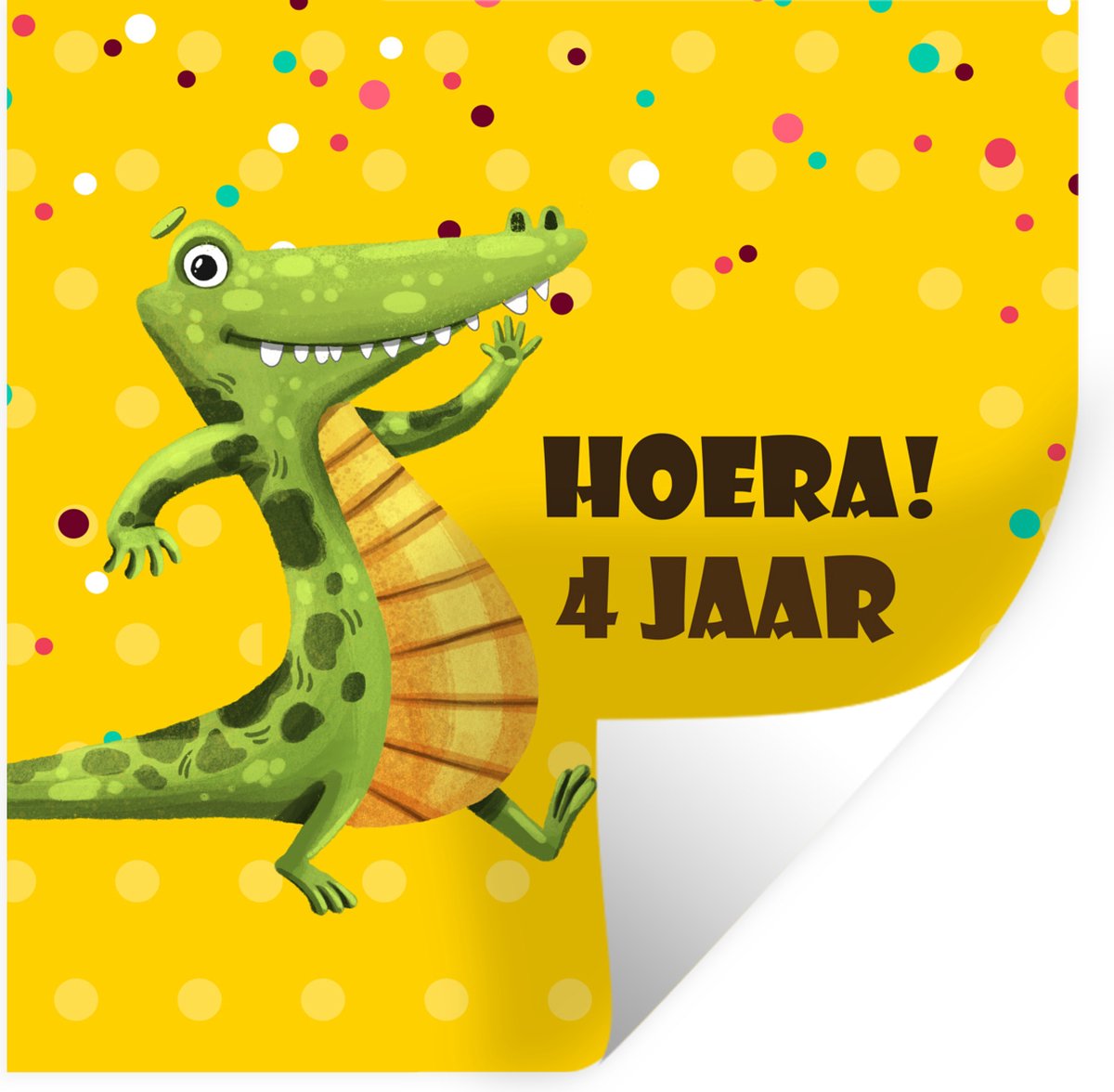 Muurstickers - Sticker Folie - Jubileum - Krokodil - Verjaardag - 120x120 cm - Plakfolie - Muurstickers Kinderkamer - Zelfklevend Behang XXL - Zelfklevend behangpapier - Stickerfolie