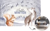 Tafelkleed - Tafellaken - 220x150 cm - Sneeuw - Winter - Dieren - Binnen en Buiten