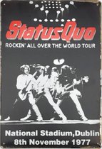 Wandbord Concert Bord - Status Quo World Tour 1977
