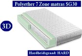 Caravan - 1-Persoons  Matras 3D - MICRO POCKET Polyether 7 ZONE 21 CM - Stevig ligcomfort - 90x180/21