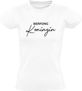 Bier Pong Koningin | Dames T-shirt | Wit | Drankspel | Feest | Kampioen | Beer Pong Queen | Sport