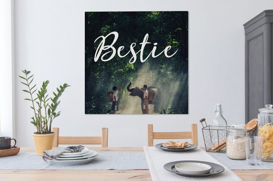 Tableau sur toile Bestie - Proverbes - Citations - 90x90 cm - Décoration murale