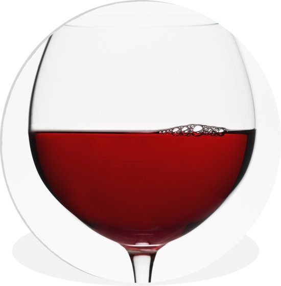 WallCircle - Wandcirkel ⌀ 30 - Close up van een magisch glas rode wijn - Ronde schilderijen woonkamer - Wandbord rond - Muurdecoratie cirkel - Kamer decoratie binnen - Wanddecoratie muurcirkel - Woonaccessoires