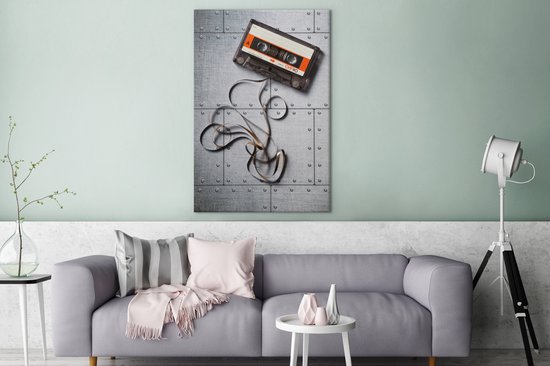 Toile cassette marron 2cm 80x120 cm - Tirage photo sur toile (Décoration murale salon / chambre)