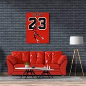 Luxe Canvas Schilderij Jordan 23 | 75x100 | Woonkamer | Slaapkamer | Kantoor | Michael Jordan | Basketball | Design | Art | Modern | ** 4CM DIK! 3D Effect**