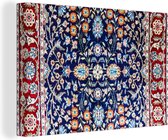 Toile Peinture Tapis Persan - Tapis - Motifs - Blauw - 30x20 cm - Décoration murale