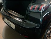 Zwart RVS Achterbumperprotector passend voor Peugeot 208 II HB 5-deurs 2019- 'Ribs'