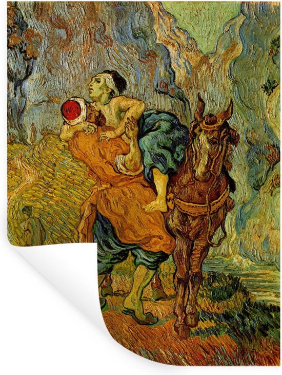 Muurstickers - De barmhartige Samaritaan - Vincent van Gogh - 60x80 cm -  Plakfolie | bol.com
