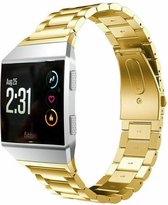 Stalen Smartwatch bandje - Geschikt voor  Fitbit Ionic stalen bandje - goud - Strap-it Horlogeband / Polsband / Armband