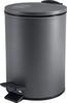 Spirella Pedaalemmer Cannes - donkergrijs - 5 liter - metaal - L20 x H27 cm - soft-close - toilet/badkamer