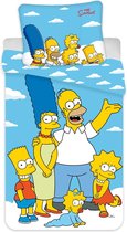 The Simpsons Dekbedovertrek Portret - Eenpersoons - 140  x 200 cm - Blauw