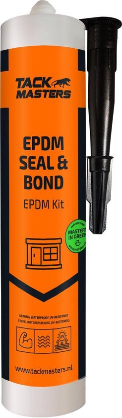 Brouwerij schotel saai Tackmasters - EPDM seal & bond ZWART - 290ml koker - Kit - EPDM kit - EPDM  - Dakfolie... | bol.com
