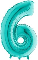 Cijfer 6 Turquoise - 100 Centimeter