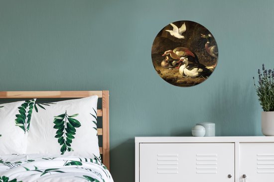 Wall Circle - Wall Circle - Canards - Peinture de Melchior d'Hondecoeter - Aluminium - Dibond - ⌀ 30 cm - Intérieur et Extérieur