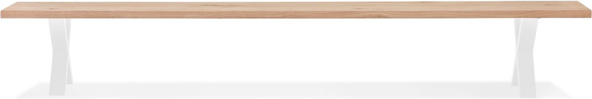 Alterego Grand banc design 'ALEXANDRA BENCH' en bois et métal blanc - 300 CM