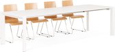 Alterego Uitschuifbare, witte, matte design tafel 'MAMAT' - 190(270)x95 cm