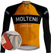 Retro Wielershirt Molteni lange mouwen - Oranje RedTed (XL)