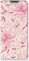 Magnet Case OPPO A54 5G | A74 5G | A93 5G Telefoon Hoesje Roze Bloemen