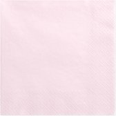 40x Papieren tafel servetten lichtroze 33 x 33 cm - Licht roze wegwerp servetten diner/lunch