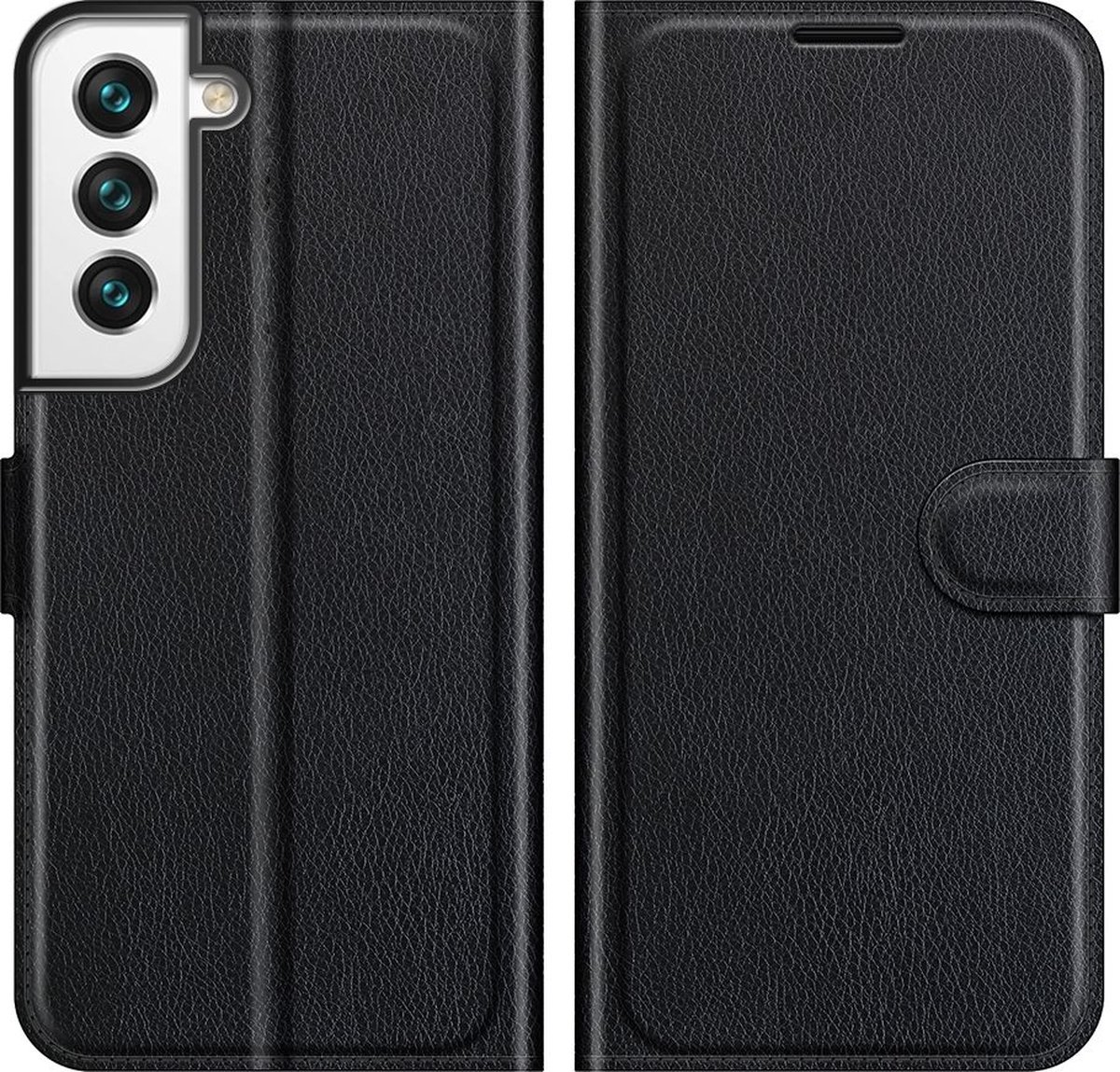 Mobigear Telefoonhoesje geschikt voor Samsung Galaxy S22 Hoesje | Mobigear Classic Bookcase Portemonnee | Pasjeshouder voor 3 Pasjes | Telefoonhoesje voor Pinpas / OV Kaart / Rijbewijs - Zwart