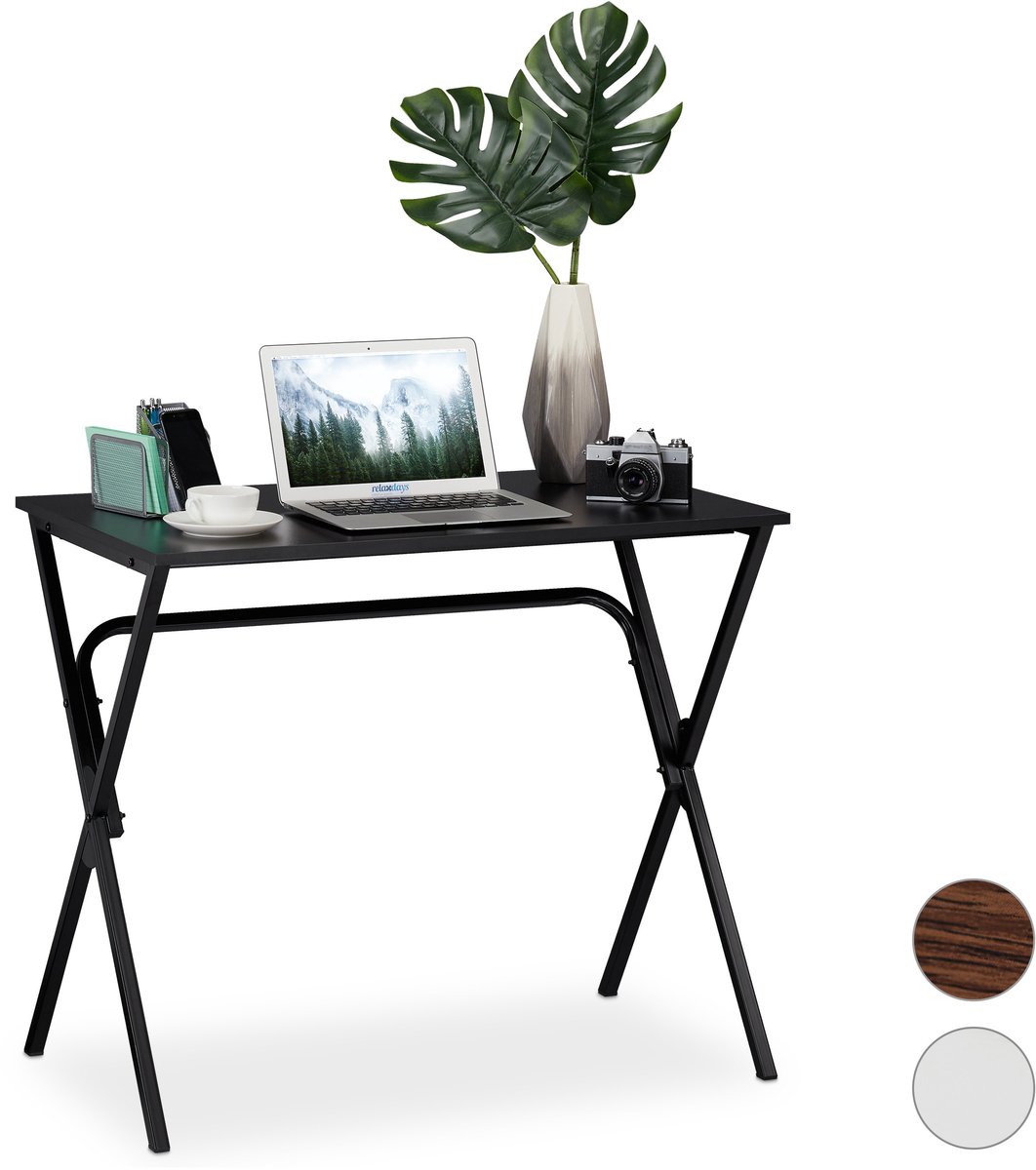 bureau basic - ruimtebesparend - voor thuiswerkplek - 76 x 90 x 53 cm - zwart