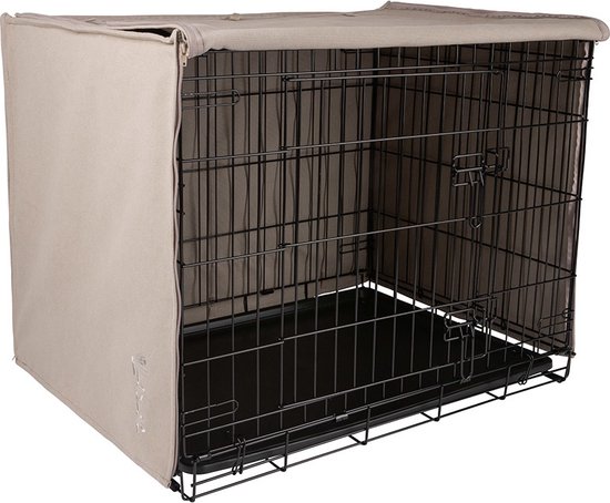 CRATE Cover - Housse de Bench élégante - Toile et Katoen - Disponible en 5 tailles - Gris foncé et Sable - Taille : M - 79 x 56 x 59 cm, Couleur : Sable