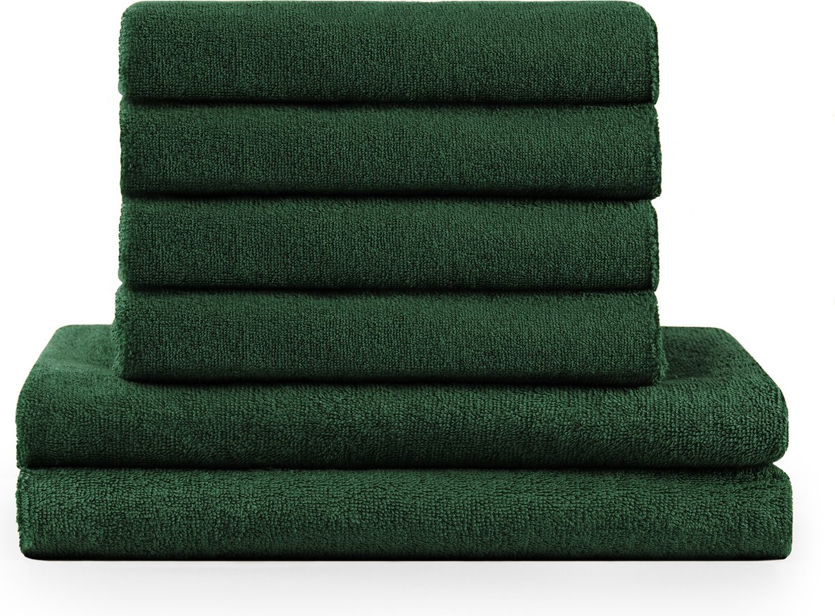 Blumtal Terry Handdoeken Set - 2 x Baddoek & 4 x Handdoek: Donkergroen