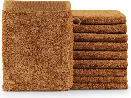 Blumtal Terry Washandjes Set - 10 x Washandje - 15 x 20 cm Pompoen