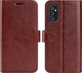 Samsung Galaxy M52 Hoesje - MobyDefend Wallet Book Case (Sluiting Achterkant) - Bruin - GSM Hoesje - Telefoonhoesje Geschikt Voor: Samsung Galaxy M52