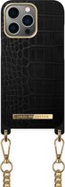 iDeal of Sweden Phone Necklace Case iPhone 13 Pro Jet Black Croco