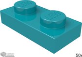 LEGO Plaat 1x2, 3023 Donker Turquoise 50 stuks