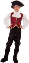 Piraten kostuum / verkleedkleding rood / zwart voor jongens / vierdelige verkleed set voor piraatjes 110-122 (4-6 jaar)