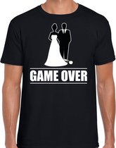 Bellatio Decorations vrijgezellen feest t-shirt heren - Game Over - zwart - bachelor party/bruiloft L