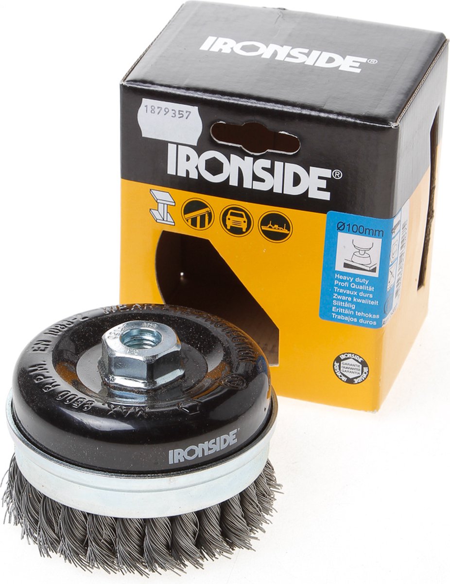 Ironside Komborstel staaldraad getordeerd M14 diameter 100mm