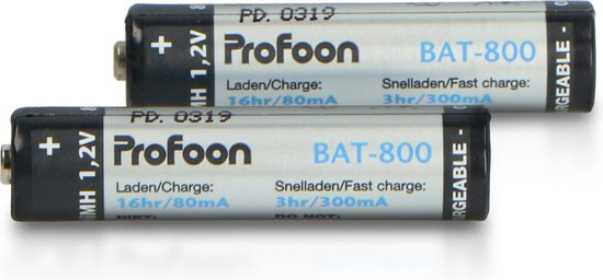 Profoon BAT-800 - Oplaadbare AAA batterijen 800mAh, 2x | bol.com