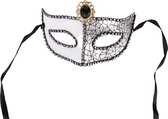 Carnival Toys Verkleedmasker Dames Zilver/wit One-size