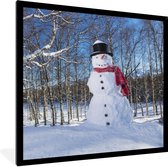 Fotolijst incl. Poster - Een besneeuwde pop bij Anchorage in Alaska tijdens kerst - 40x40 cm - Posterlijst - Kerstmis Decoratie - Kerstversiering - Kerstdecoratie Woonkamer - Kerstversiering - Kerstdecoratie voor binnen - Kerstmis