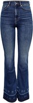 Only Jeans Onlpaco Life Ex Hw Flared Fd Jns Ta 15247080 Dark Blue Denim Dames Maat - W25 X L32