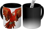Magische Mok - Foto op Warmte Mokken - Koffiemok - Ara - Vogel - Veren - Wit - Magic Mok - Beker - 350 ML - Theemok